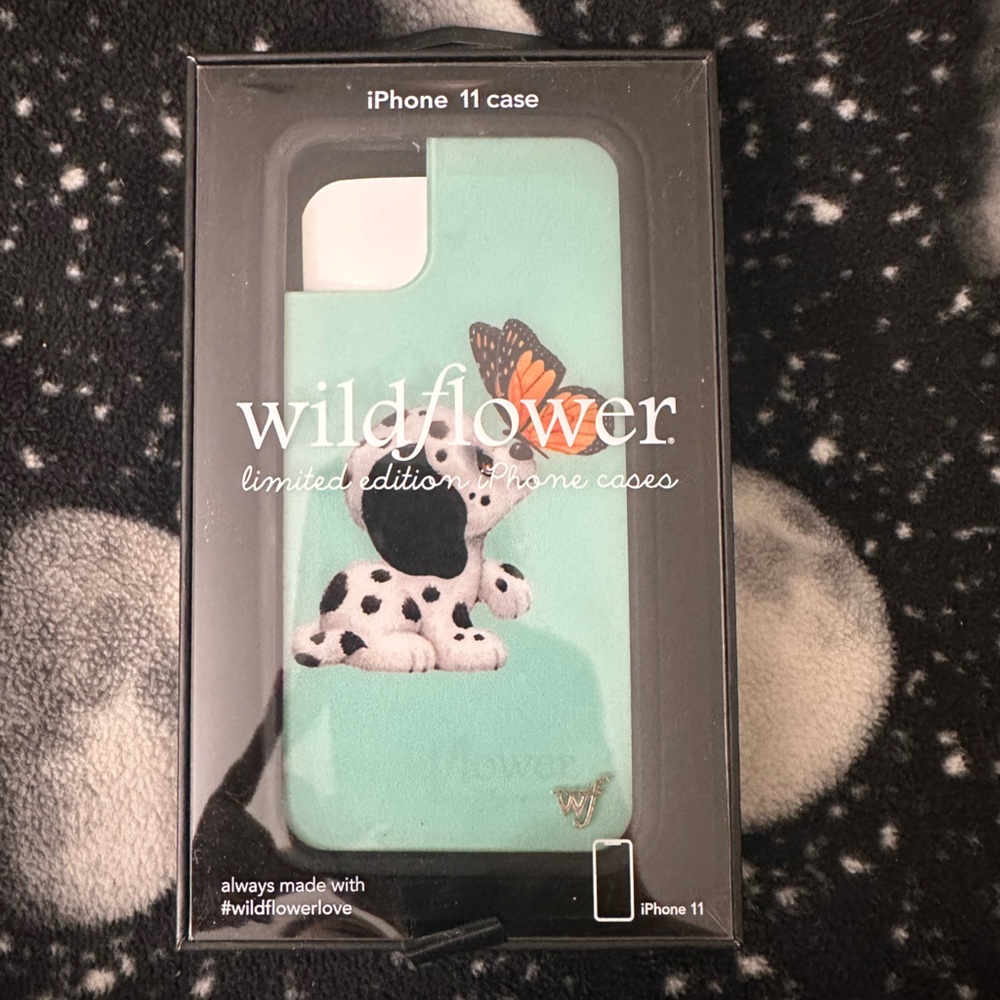 Wildflowers iPhone 11 Case - Mint with Dalmatian and Butterfly
